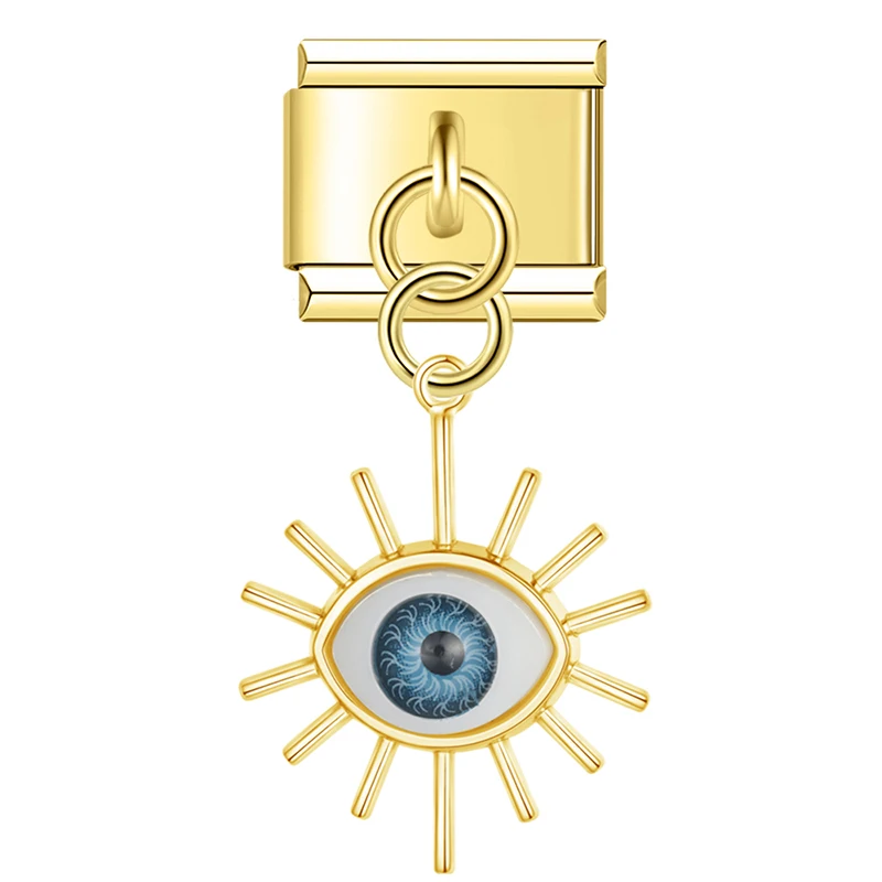 Gold Evil Eye Dangle Italian Charms - Image 6