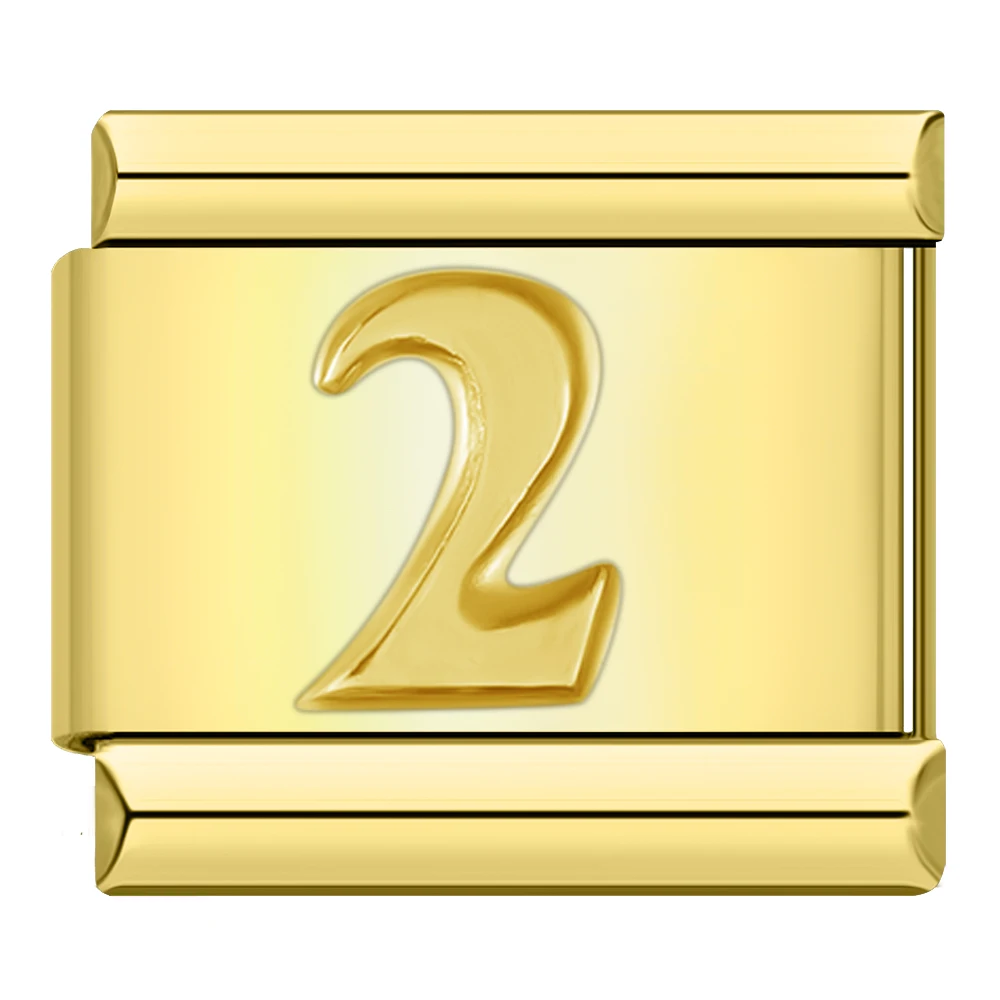 Gold Number Italian Charms 0 to 9 - Image 7
