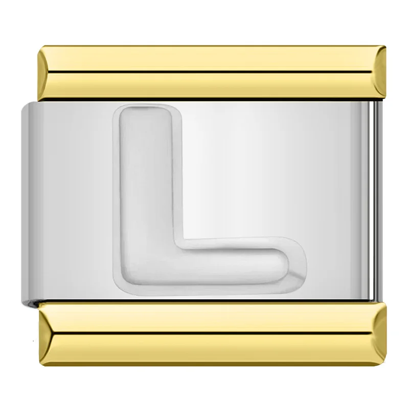 Engraved Letter Gold Frame Italian Charms - Image 17