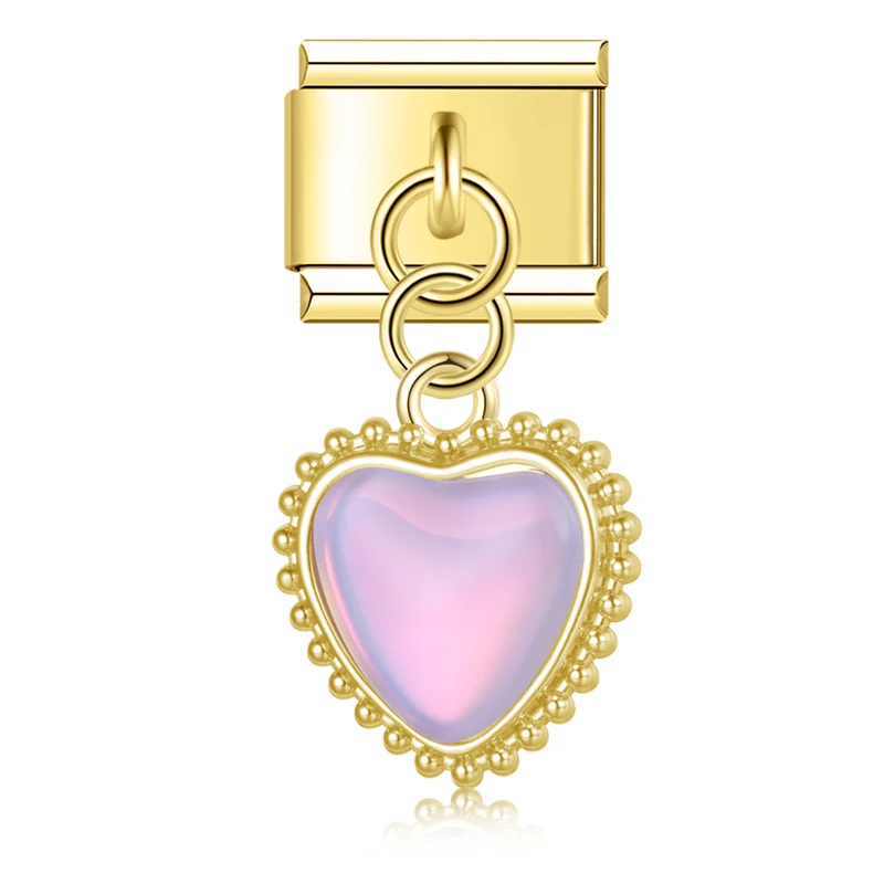 Pearl, Heart and Bow Dangle Italian Charms - Image 7