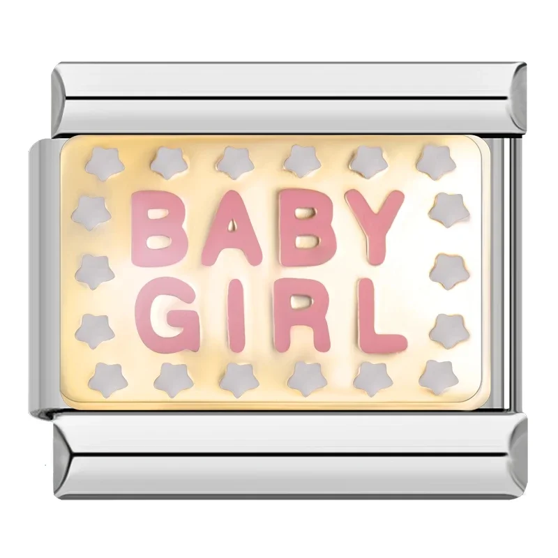 I Love Mom and Baby Girl Italian Charms - Image 10
