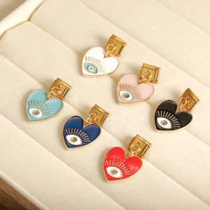 Evil Eye Heart Dangle Italian Charms