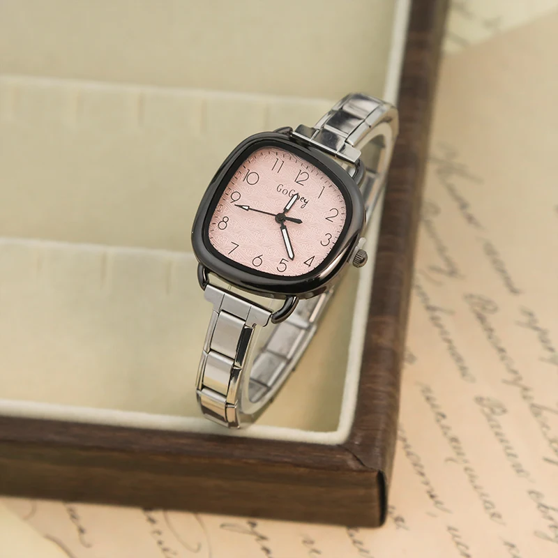 Noir Cushion Italian Charm Watch - Image 3