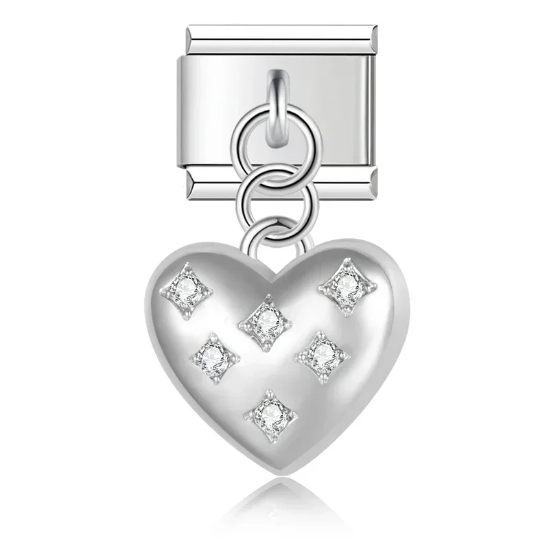 Heart, Moon and Lock Dangle Italian Charms - Image 10