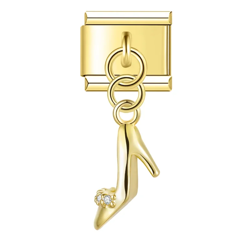 Gold Hamsa, Mask and Heel Dangle Italian Charms - Image 5