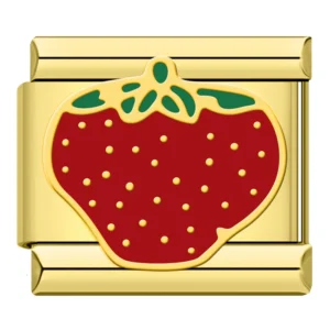 Butterfly and Strawberry Gold Italian Charms