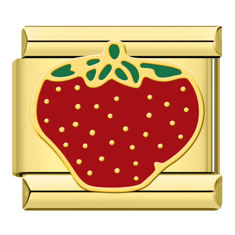 Butterfly and Strawberry Gold Italian Charms