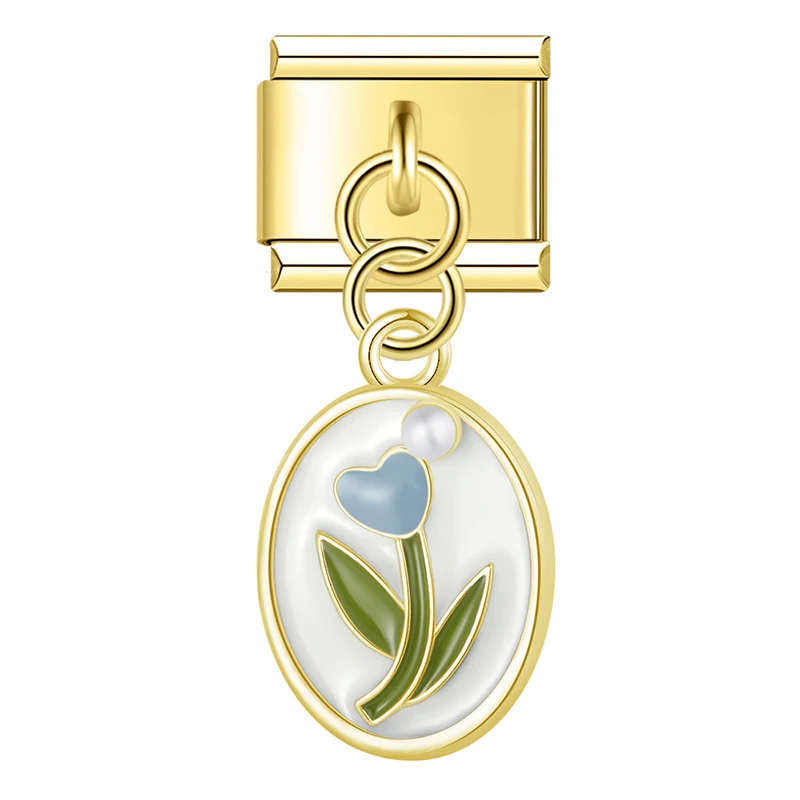 Tulip Cameo Dangle Italian Charms - Image 7