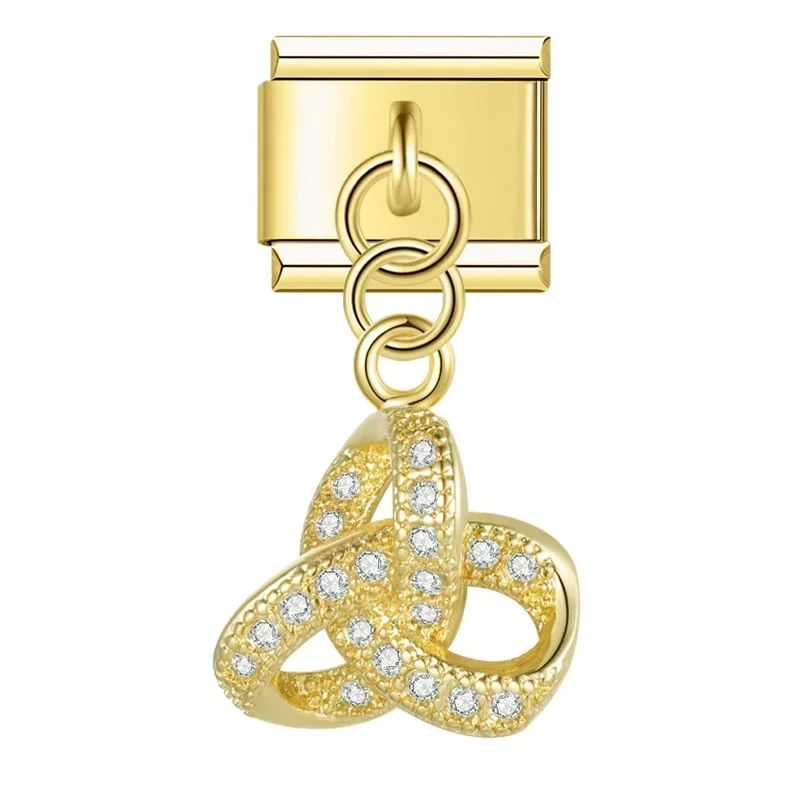 Gold Crystal Symbol Dangle Italian Charms - Image 8