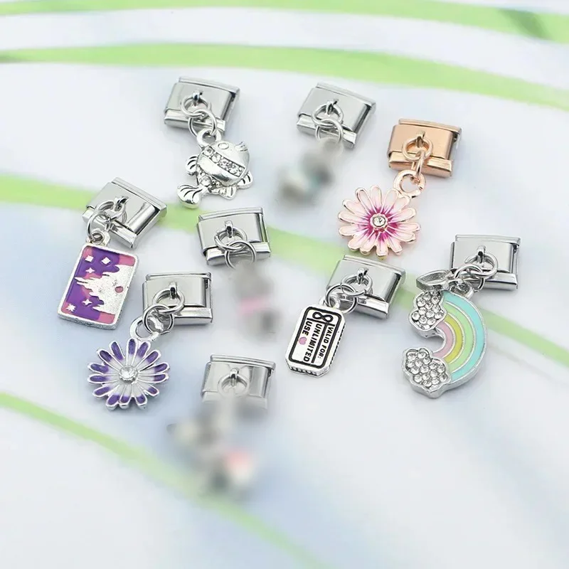 Tulip and Rose Dangle Italian Charms - Image 2
