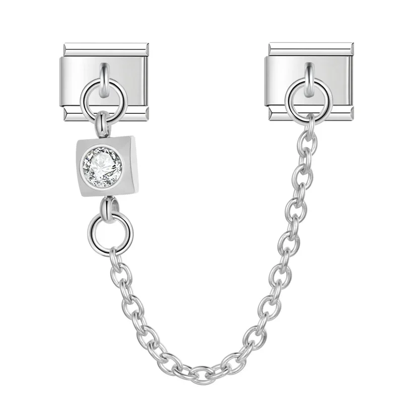 Crystal Safety Chain Italian Charms - Image 30
