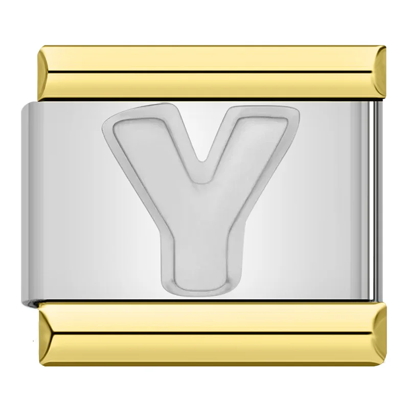 Engraved Letter Gold Frame Italian Charms - Image 15