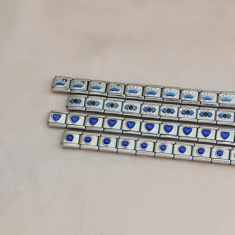 Blue Heart and Star Italian Charm Bracelet - Image 3