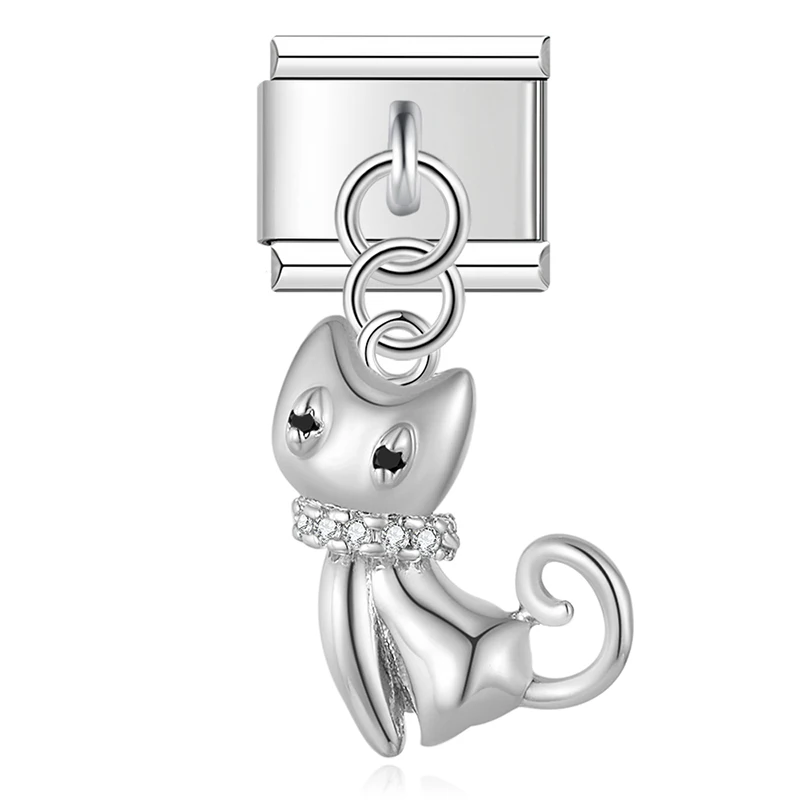 Cat, Bear and Crab Dangle Italian Charms - Image 11