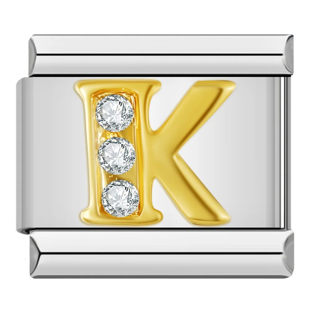 Gold Crystal Letter Italian Charms A to Z - Image 22