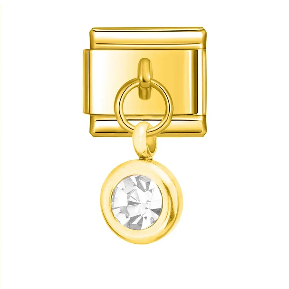 Petite Gold Birthstone Drop Italian Charm - Image 14
