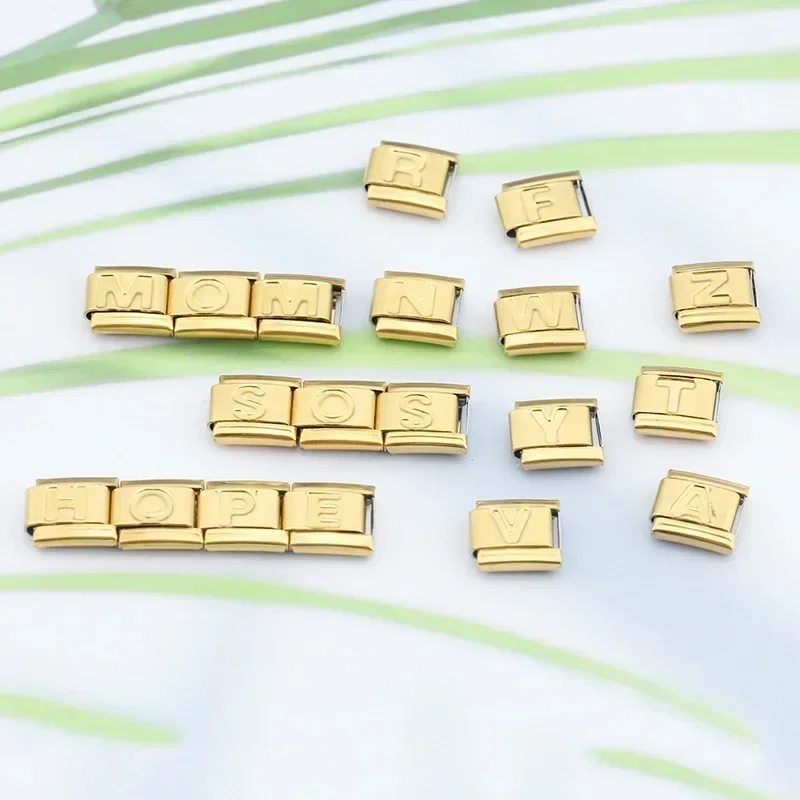 Gold Block Letter Italian Charms - Image 2
