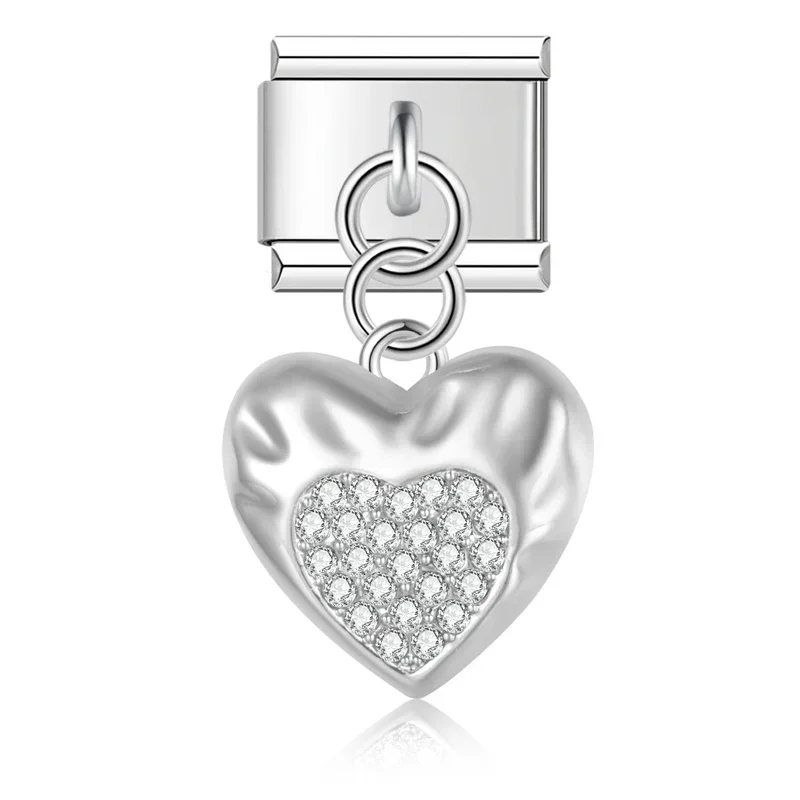 Heart, Moon and Lock Dangle Italian Charms - Image 5