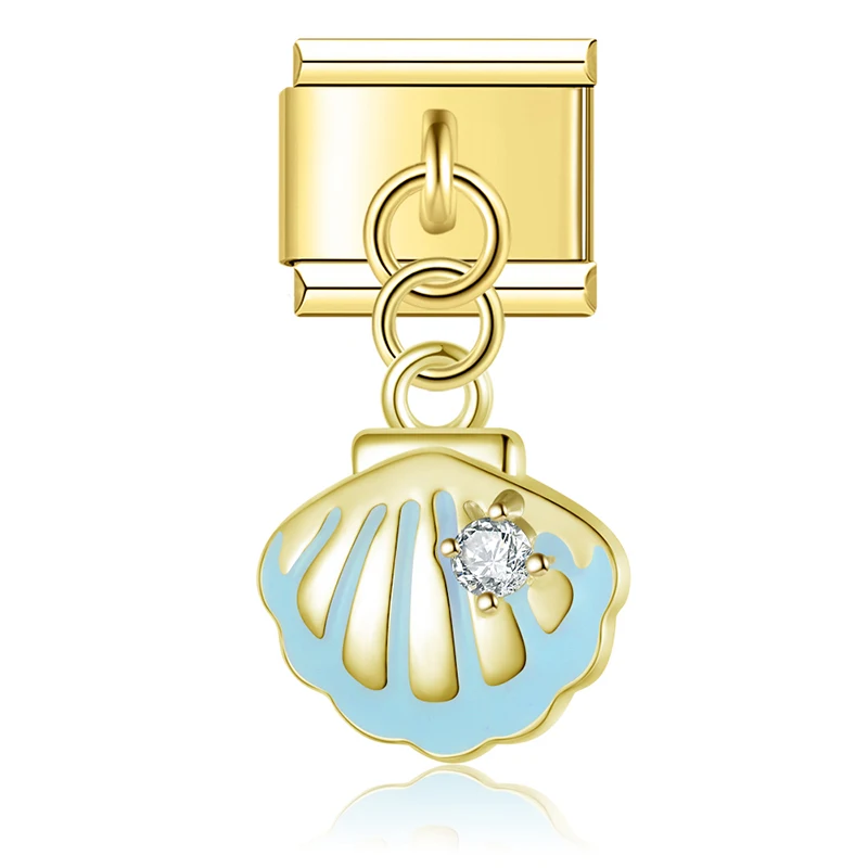 Gold Starfish and Seashell Dangle Italian Charms - Image 9