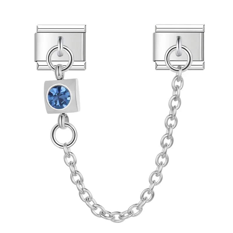 Crystal Safety Chain Italian Charms - Image 13