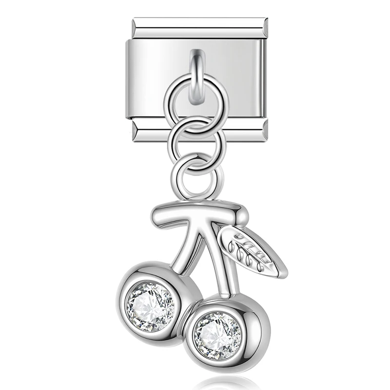 Crystal Cherry Dangle Italian Charms - Image 4