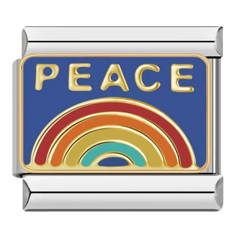 Dad, Peace, Hope and Kiss Italian Charms - Image 2