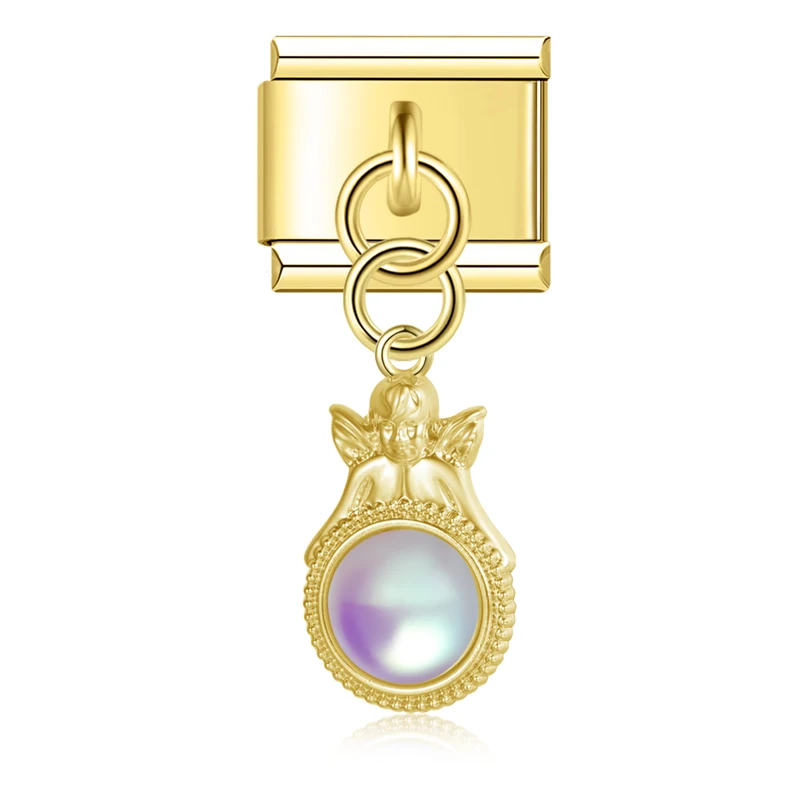 Pearl, Heart and Bow Dangle Italian Charms - Image 9