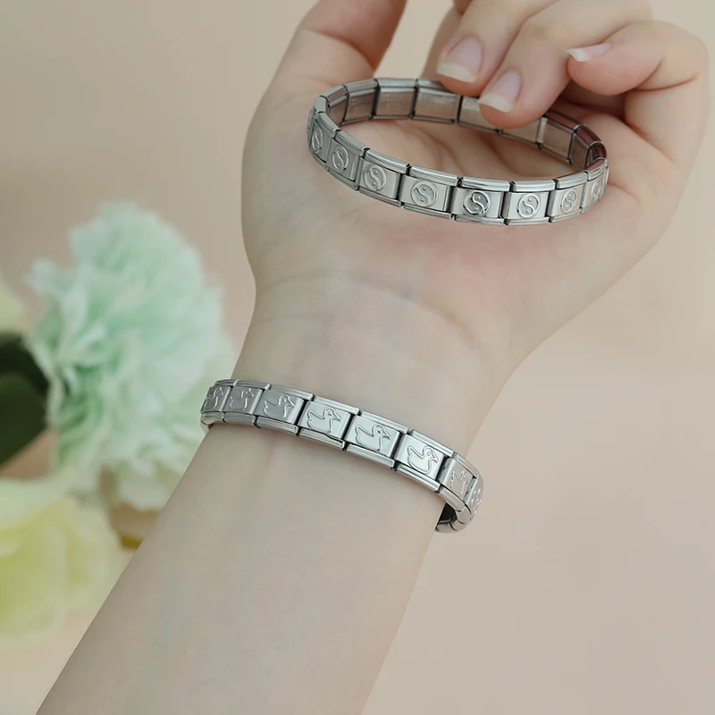 Evil Eye and Yin Yang Italian Charm Bracelet - Image 2