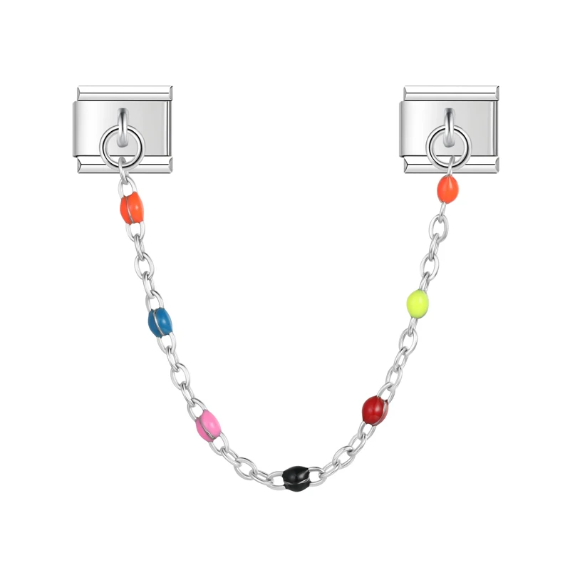 Colour Bead Safety Chain Italian Charms - Image 13