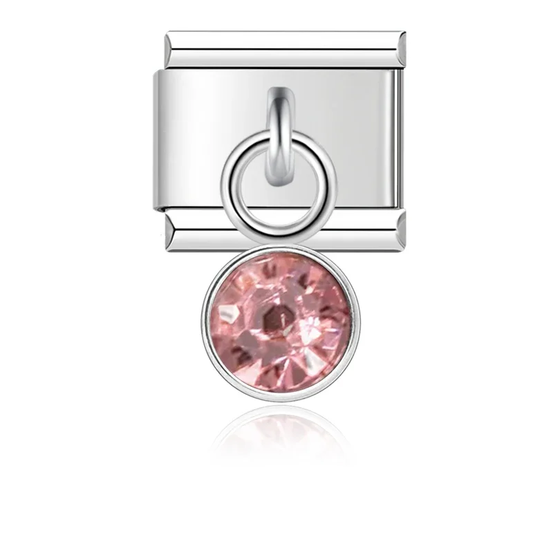 Silver Birthstone Crystal Dangle Italian Charm - Image 9