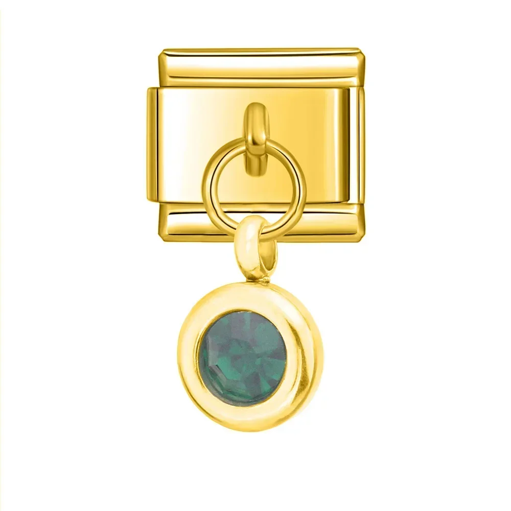 Petite Gold Birthstone Drop Italian Charm - Image 6