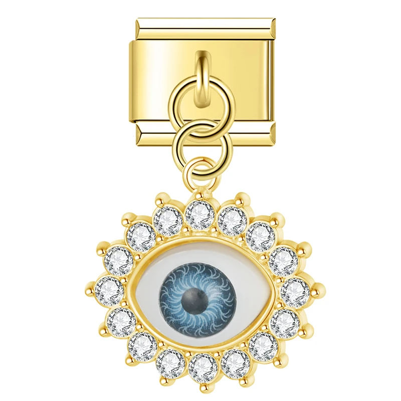 Gold Evil Eye Dangle Italian Charms - Image 18