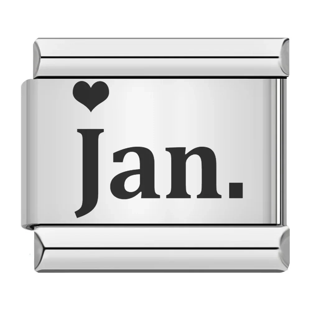 Month Name Heart Italian Charm - Image 8