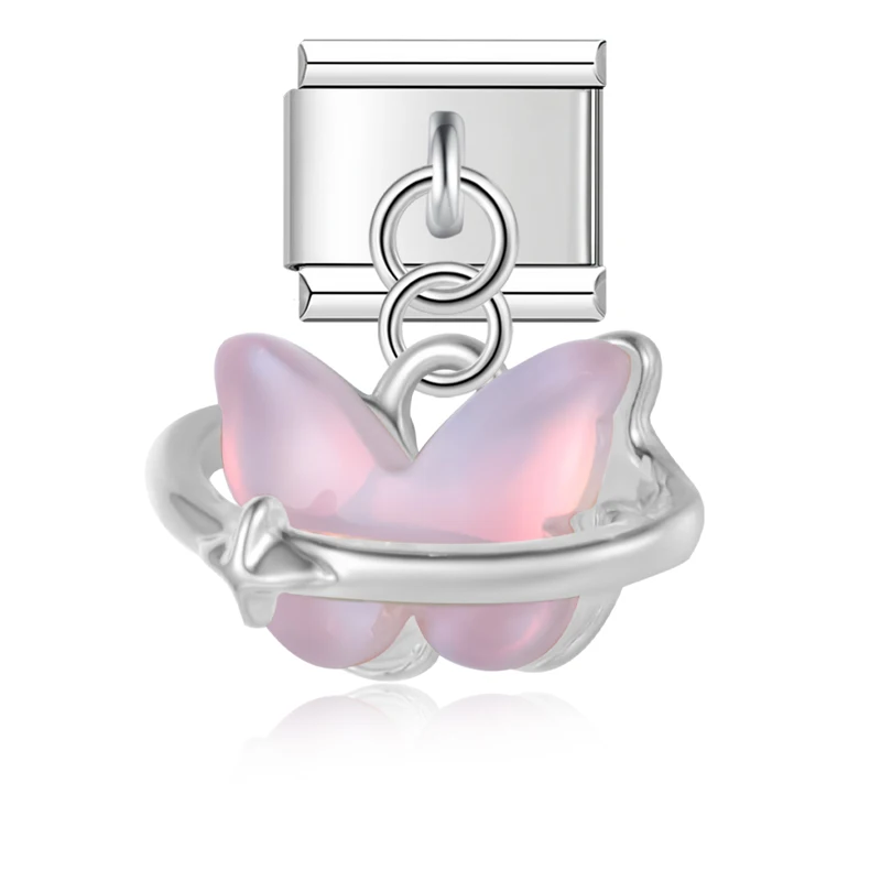 Opal Butterfly Dangle Italian Charms - Image 7