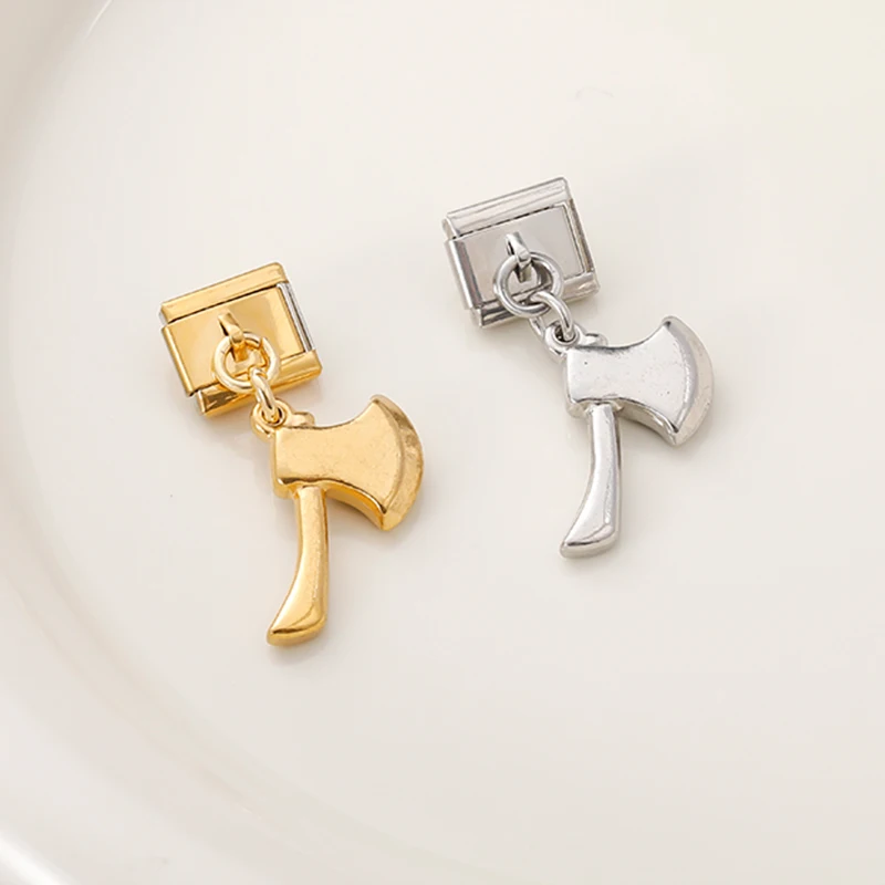 Pearl and Axe Dangle Italian Charms - Image 2