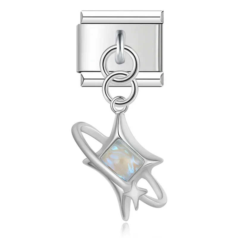 Cross, Pearl and Crystal Dangle Italian Charms - Image 14