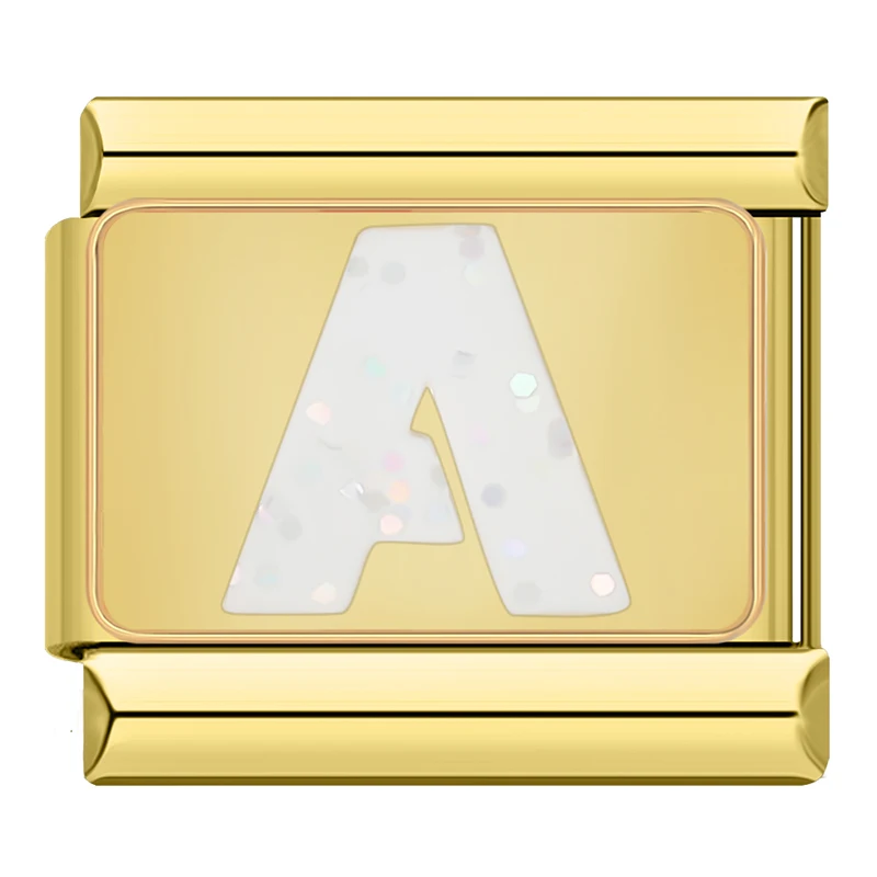Sparkle Gold Letter Italian Charms - Image 26