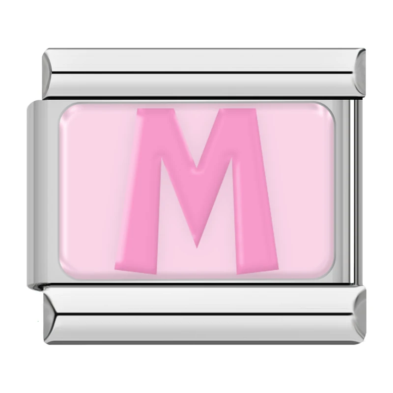 Pink Letter Italian Charms A to Z - Image 2