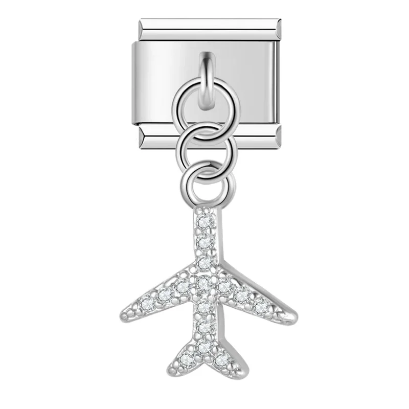 Silver Crystal Symbol Dangle Italian Charms - Image 18