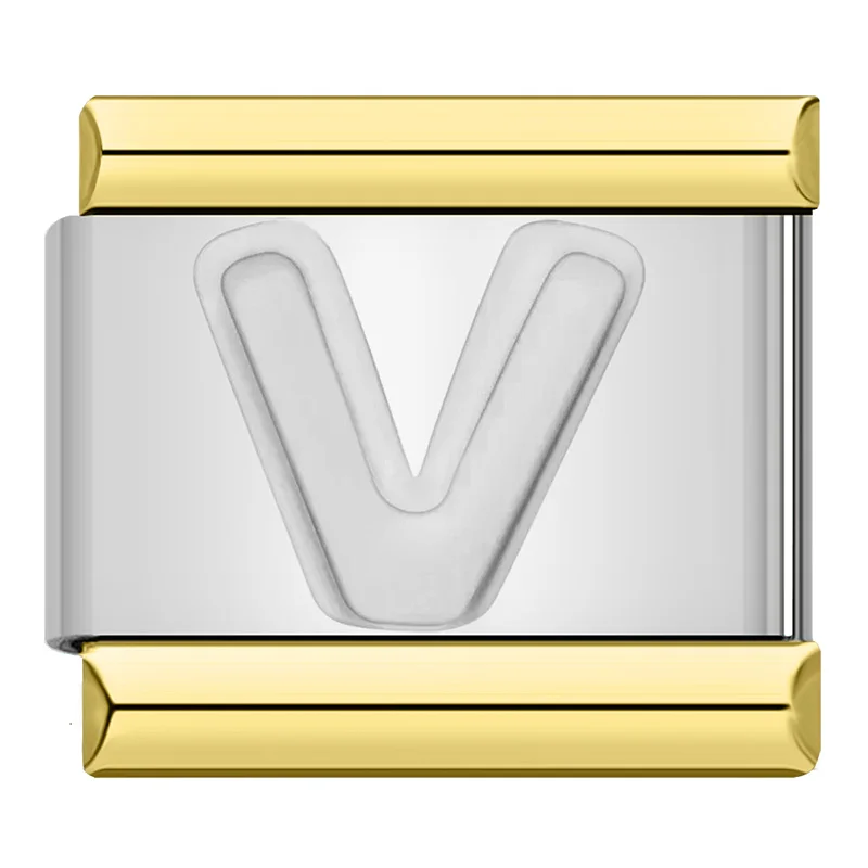 Engraved Letter Gold Frame Italian Charms - Image 9