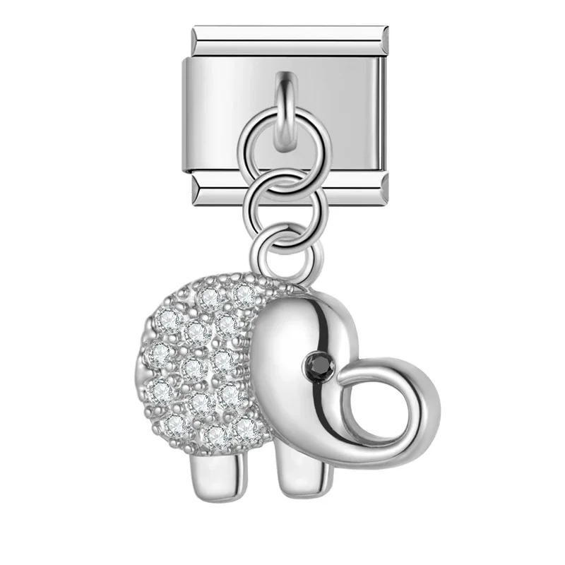 Crystal Butterfly and Elephant Dangle Italian Charms - Image 4