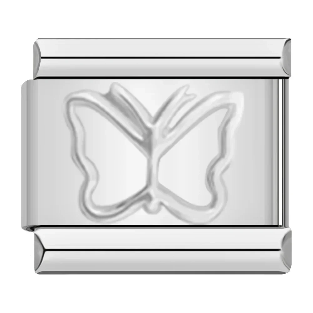 Engraved Heart, Cross and Butterfly Italian Charms - Image 7