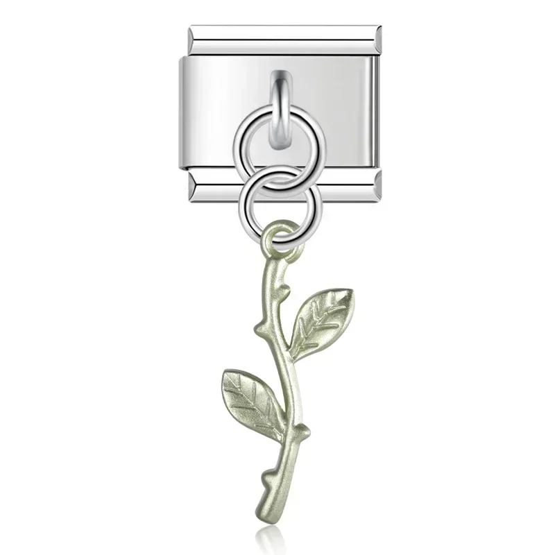Leaf and Botanical Dangle Italian Charms - Image 8