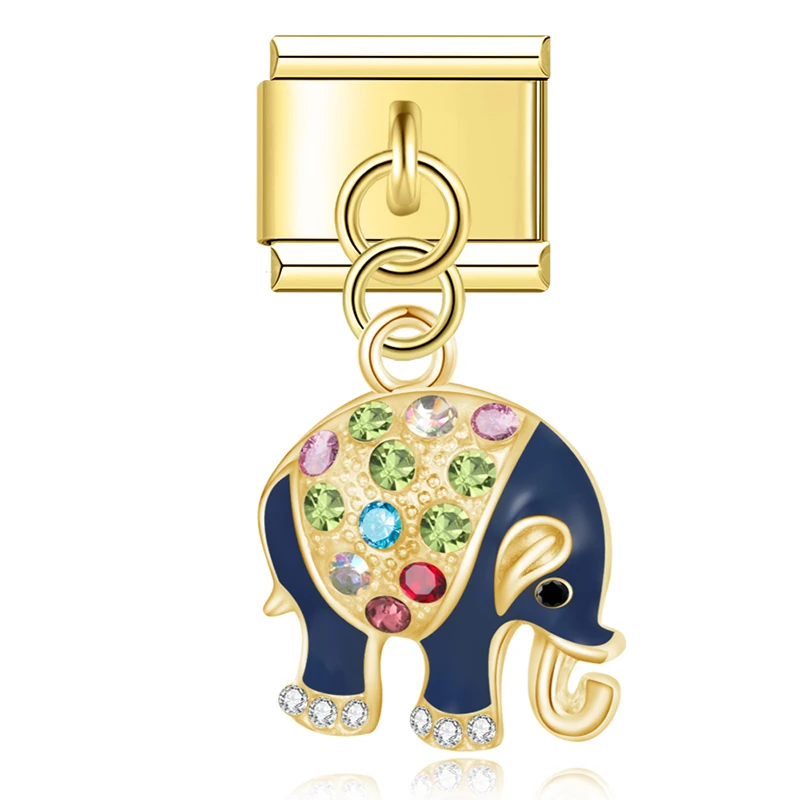 Cherry, Elephant and Tulip Dangle Italian Charms - Image 6
