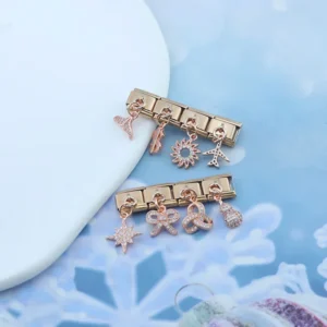 Rose Gold Crystal Symbol Dangle Italian Charms
