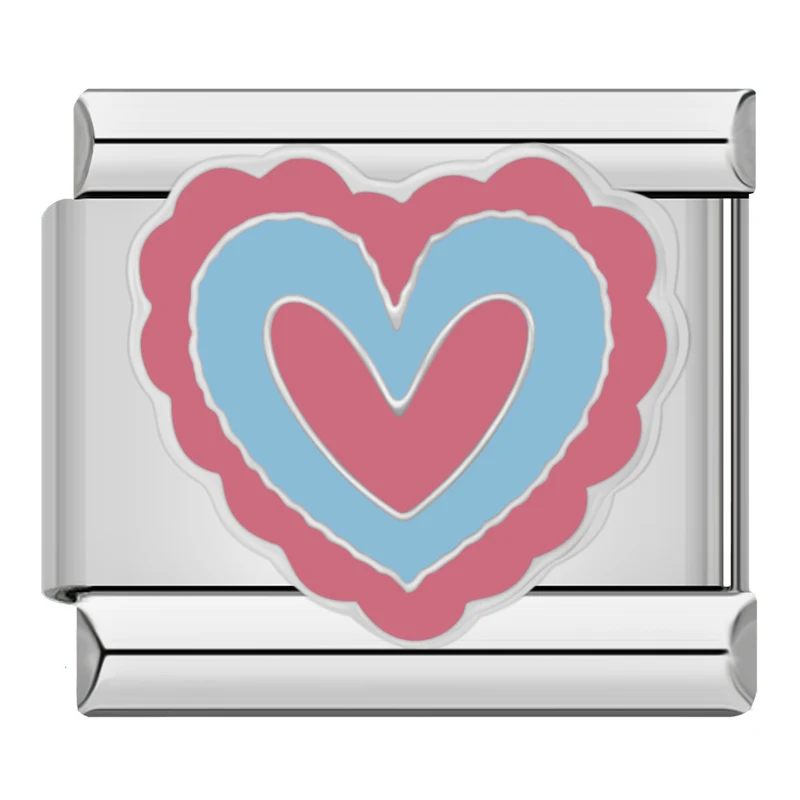 Love, Kiss Me and Seaside Heart Italian Charms