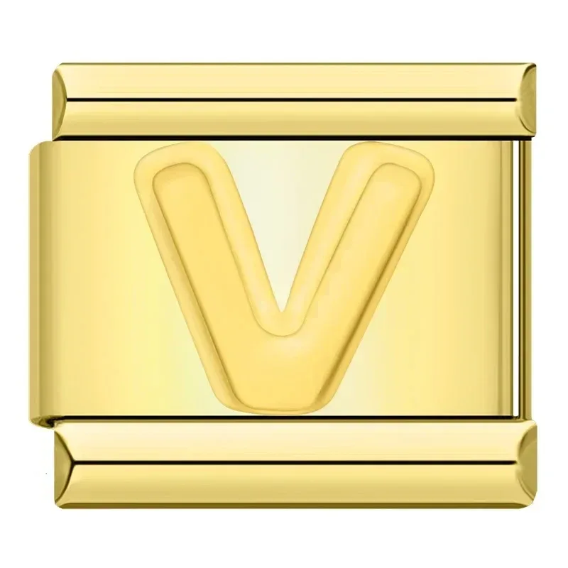 Gold Block Letter Italian Charms - Image 25