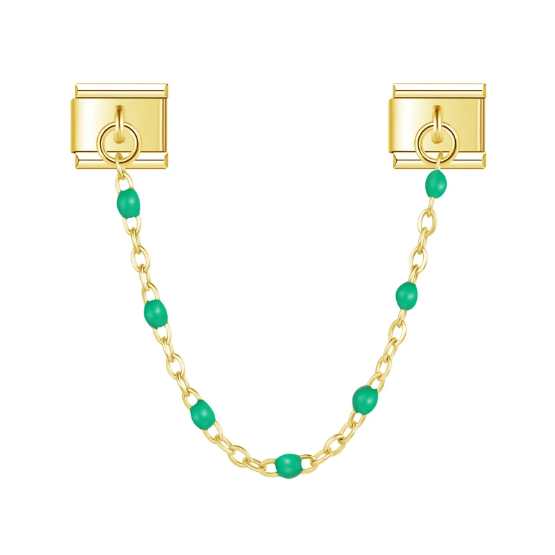 Colour Bead Safety Chain Italian Charms - Image 7