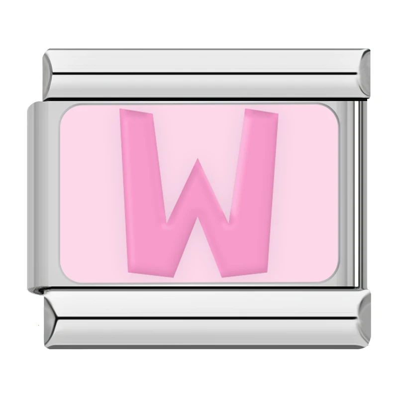Pink Letter Italian Charms A to Z - Image 8