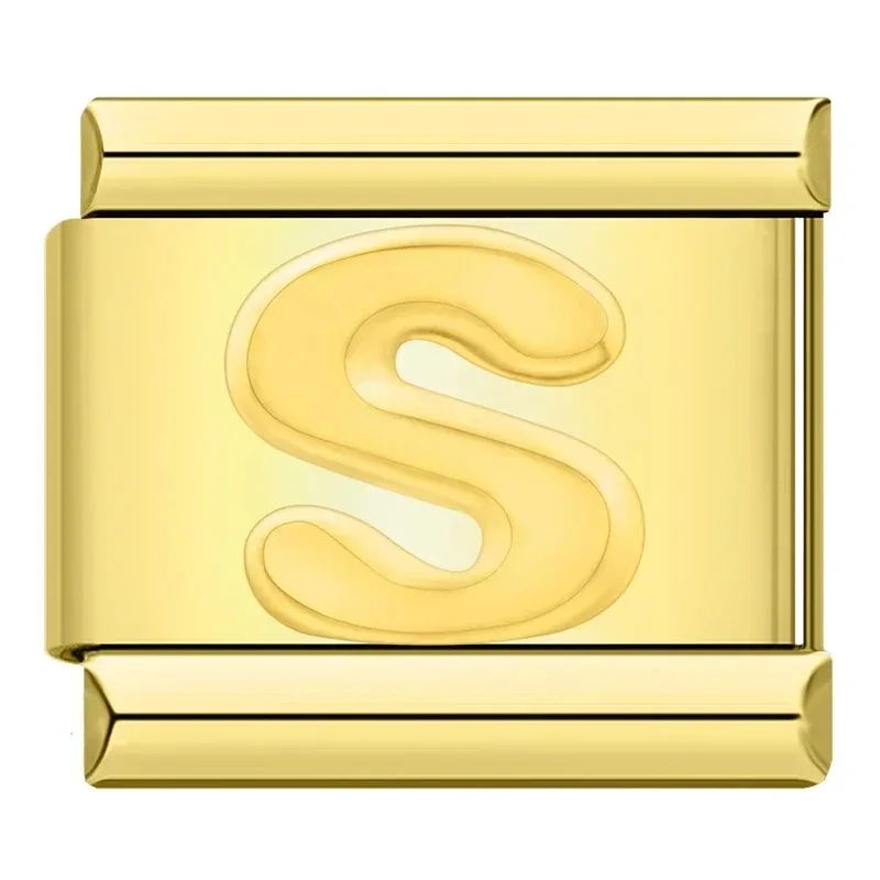 Gold Block Letter Italian Charms - Image 21